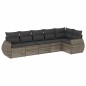 vidaXL 6-tlg. Garten-Sofagarnitur mit Kissen Grau Poly Rattan vidaXL 6-tlg. Garten-Sofagarnitur mit Kissen Grau Poly Rattan