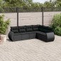 vidaXL 6-tlg. Garten-Sofagarnitur mit Kissen Schwarz Poly Rattan vidaXL 6-tlg. Garten-Sofagarnitur mit Kissen Schwarz Poly Rattan