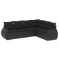vidaXL 6-tlg. Garten-Sofagarnitur mit Kissen Schwarz Poly Rattan vidaXL 6-tlg. Garten-Sofagarnitur mit Kissen Schwarz Poly Rattan