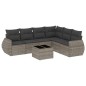vidaXL 7-tlg. Garten-Sofagarnitur mit Kissen Grau Poly Rattan vidaXL 7-tlg. Garten-Sofagarnitur mit Kissen Grau Poly Rattan