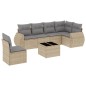 vidaXL 7-tlg. Garten-Sofagarnitur mit Kissen Beige Poly Rattan vidaXL 7-tlg. Garten-Sofagarnitur mit Kissen Beige Poly Rattan