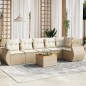 vidaXL 7-tlg. Garten-Sofagarnitur mit Kissen Beige Poly Rattan vidaXL 7-tlg. Garten-Sofagarnitur mit Kissen Beige Poly Rattan