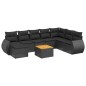 vidaXL 9-tlg. Garten-Sofagarnitur mit Kissen Schwarz Poly Rattan vidaXL 9-tlg. Garten-Sofagarnitur mit Kissen Schwarz Poly Rattan