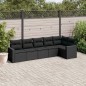 vidaXL 6-tlg. Garten-Sofagarnitur mit Kissen Schwarz Poly Rattan vidaXL 6-tlg. Garten-Sofagarnitur mit Kissen Schwarz Poly Rattan