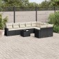vidaXL 10-tlg. Garten-Sofagarnitur mit Kissen Schwarz Poly Rattan vidaXL 10-tlg. Garten-Sofagarnitur mit Kissen Schwarz Poly Rattan