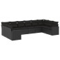 vidaXL 10-tlg. Garten-Sofagarnitur mit Kissen Schwarz Poly Rattan vidaXL 10-tlg. Garten-Sofagarnitur mit Kissen Schwarz Poly Rattan