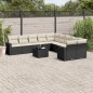 vidaXL 11-tlg. Garten-Sofagarnitur mit Kissen Schwarz Poly Rattan vidaXL 11-tlg. Garten-Sofagarnitur mit Kissen Schwarz Poly Rattan