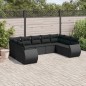 vidaXL 9-tlg. Garten-Sofagarnitur mit Kissen Schwarz Poly Rattan vidaXL 9-tlg. Garten-Sofagarnitur mit Kissen Schwarz Poly Rattan