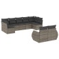 vidaXL 9-tlg. Garten-Sofagarnitur mit Kissen Grau Poly Rattan vidaXL 9-tlg. Garten-Sofagarnitur mit Kissen Grau Poly Rattan