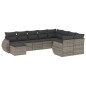 vidaXL 10-tlg. Garten-Sofagarnitur mit Kissen Grau Poly Rattan vidaXL 10-tlg. Garten-Sofagarnitur mit Kissen Grau Poly Rattan
