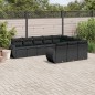vidaXL 10-tlg. Garten-Sofagarnitur mit Kissen Schwarz Poly Rattan vidaXL 10-tlg. Garten-Sofagarnitur mit Kissen Schwarz Poly Rattan