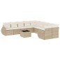 vidaXL 11-tlg. Garten-Sofagarnitur mit Kissen Beige Poly Rattan vidaXL 11-tlg. Garten-Sofagarnitur mit Kissen Beige Poly Rattan