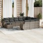 vidaXL 11-tlg. Garten-Sofagarnitur mit Kissen Grau Poly Rattan vidaXL 11-tlg. Garten-Sofagarnitur mit Kissen Grau Poly Rattan