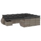 vidaXL 11-tlg. Garten-Sofagarnitur mit Kissen Grau Poly Rattan vidaXL 11-tlg. Garten-Sofagarnitur mit Kissen Grau Poly Rattan