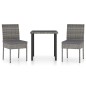 vidaXL 3-tlg. Garten-Essgruppe Poly Rattan Grau vidaXL 3-tlg. Garten-Essgruppe Poly Rattan Grau