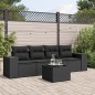 vidaXL 5-tlg. Garten-Sofagarnitur mit Kissen Schwarz Poly Rattan vidaXL 5-tlg. Garten-Sofagarnitur mit Kissen Schwarz Poly Rattan