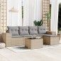 vidaXL 6-tlg. Garten-Sofagarnitur mit Kissen Beige Poly Rattan vidaXL 6-tlg. Garten-Sofagarnitur mit Kissen Beige Poly Rattan