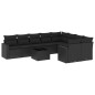 vidaXL 10-tlg. Garten-Sofagarnitur mit Kissen Schwarz Poly Rattan vidaXL 10-tlg. Garten-Sofagarnitur mit Kissen Schwarz Poly Rattan