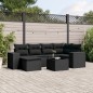vidaXL 7-tlg. Garten-Sofagarnitur mit Kissen Schwarz Poly Rattan vidaXL 7-tlg. Garten-Sofagarnitur mit Kissen Schwarz Poly Rattan