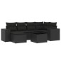 vidaXL 7-tlg. Garten-Sofagarnitur mit Kissen Schwarz Poly Rattan vidaXL 7-tlg. Garten-Sofagarnitur mit Kissen Schwarz Poly Rattan