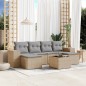 vidaXL 7-tlg. Garten-Sofagarnitur mit Kissen Beige Poly Rattan vidaXL 7-tlg. Garten-Sofagarnitur mit Kissen Beige Poly Rattan