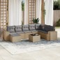 vidaXL 9-tlg. Garten-Sofagarnitur mit Kissen Beige Poly Rattan vidaXL 9-tlg. Garten-Sofagarnitur mit Kissen Beige Poly Rattan