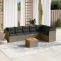vidaXL 8-tlg. Garten-Sofagarnitur mit Kissen Grau Poly Rattan vidaXL 8-tlg. Garten-Sofagarnitur mit Kissen Grau Poly Rattan