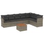 vidaXL 8-tlg. Garten-Sofagarnitur mit Kissen Grau Poly Rattan vidaXL 8-tlg. Garten-Sofagarnitur mit Kissen Grau Poly Rattan