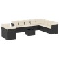 vidaXL 11-tlg. Garten-Sofagarnitur mit Kissen Schwarz Poly Rattan vidaXL 11-tlg. Garten-Sofagarnitur mit Kissen Schwarz Poly Rattan