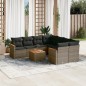 vidaXL 9-tlg. Garten-Sofagarnitur mit Kissen Grau Poly Rattan vidaXL 9-tlg. Garten-Sofagarnitur mit Kissen Grau Poly Rattan