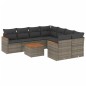 vidaXL 9-tlg. Garten-Sofagarnitur mit Kissen Grau Poly Rattan vidaXL 9-tlg. Garten-Sofagarnitur mit Kissen Grau Poly Rattan