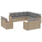 vidaXL 11-tlg. Garten-Sofagarnitur mit Kissen Beige Poly Rattan vidaXL 11-tlg. Garten-Sofagarnitur mit Kissen Beige Poly Rattan