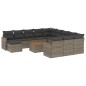 vidaXL 13-tlg. Garten-Sofagarnitur mit Kissen Grau Poly Rattan vidaXL 13-tlg. Garten-Sofagarnitur mit Kissen Grau Poly Rattan