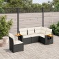 vidaXL 5-tlg. Garten-Sofagarnitur mit Kissen Schwarz Poly Rattan vidaXL 5-tlg. Garten-Sofagarnitur mit Kissen Schwarz Poly Rattan