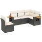 vidaXL 5-tlg. Garten-Sofagarnitur mit Kissen Schwarz Poly Rattan vidaXL 5-tlg. Garten-Sofagarnitur mit Kissen Schwarz Poly Rattan