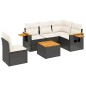 vidaXL 6-tlg. Garten-Sofagarnitur mit Kissen Schwarz Poly Rattan vidaXL 6-tlg. Garten-Sofagarnitur mit Kissen Schwarz Poly Rattan