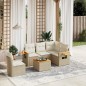 vidaXL 6-tlg. Garten-Sofagarnitur mit Kissen Beige Poly Rattan vidaXL 6-tlg. Garten-Sofagarnitur mit Kissen Beige Poly Rattan