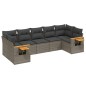 vidaXL 7-tlg. Garten-Sofagarnitur mit Kissen Grau Poly Rattan vidaXL 7-tlg. Garten-Sofagarnitur mit Kissen Grau Poly Rattan