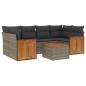 vidaXL 7-tlg. Garten-Sofagarnitur mit Kissen Grau Poly Rattan vidaXL 7-tlg. Garten-Sofagarnitur mit Kissen Grau Poly Rattan