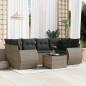 vidaXL 7-tlg. Garten-Sofagarnitur mit Kissen Grau Poly Rattan vidaXL 7-tlg. Garten-Sofagarnitur mit Kissen Grau Poly Rattan
