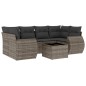 vidaXL 7-tlg. Garten-Sofagarnitur mit Kissen Grau Poly Rattan vidaXL 7-tlg. Garten-Sofagarnitur mit Kissen Grau Poly Rattan