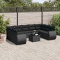 vidaXL 10-tlg. Garten-Sofagarnitur mit Kissen Schwarz Poly Rattan vidaXL 10-tlg. Garten-Sofagarnitur mit Kissen Schwarz Poly Rattan