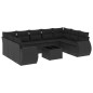 vidaXL 10-tlg. Garten-Sofagarnitur mit Kissen Schwarz Poly Rattan vidaXL 10-tlg. Garten-Sofagarnitur mit Kissen Schwarz Poly Rattan