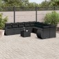 vidaXL 11-tlg. Garten-Sofagarnitur mit Kissen Schwarz Poly Rattan vidaXL 11-tlg. Garten-Sofagarnitur mit Kissen Schwarz Poly Rattan