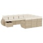 vidaXL 11-tlg. Garten-Sofagarnitur mit Kissen Beige Poly Rattan vidaXL 11-tlg. Garten-Sofagarnitur mit Kissen Beige Poly Rattan