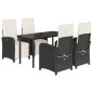 vidaXL 5-tlg. Garten-Essgruppe mit Kissen Schwarz Poly Rattan vidaXL 5-tlg. Garten-Essgruppe mit Kissen Schwarz Poly Rattan