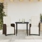 vidaXL 3-tlg. Bistro-Set mit Kissen Braun Poly Rattan vidaXL 3-tlg. Bistro-Set mit Kissen Braun Poly Rattan