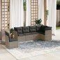 vidaXL 6-tlg. Garten-Sofagarnitur mit Kissen Grau Poly Rattan vidaXL 6-tlg. Garten-Sofagarnitur mit Kissen Grau Poly Rattan