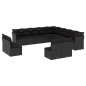 vidaXL 13-tlg. Garten-Sofagarnitur mit Kissen Schwarz Poly Rattan vidaXL 13-tlg. Garten-Sofagarnitur mit Kissen Schwarz Poly Rattan