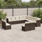 vidaXL 13-tlg. Garten-Sofagarnitur mit Kissen Braun Poly Rattan vidaXL 13-tlg. Garten-Sofagarnitur mit Kissen Braun Poly Rattan
